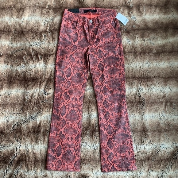 J Brand Selena Mid-Rise Crop Boot Jeans Coated Kalani Boa Pink - Picture 2 of 13